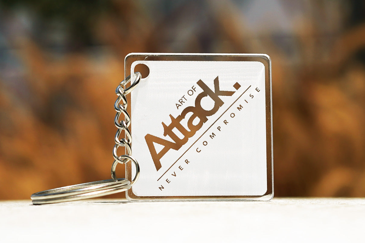 Art of Attack "Never Compromise" Acrylic Key Chain