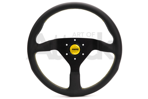 Momo Monte Carlo Steering Wheel - 350mm Leather w/Yellow