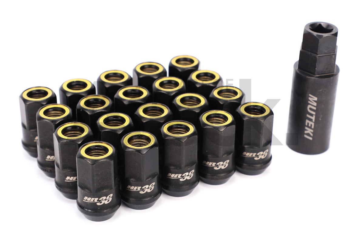 Muteki HR38 Hyper Race Lug Nuts - Black - Art of Attack - ART OF ATTACK ...