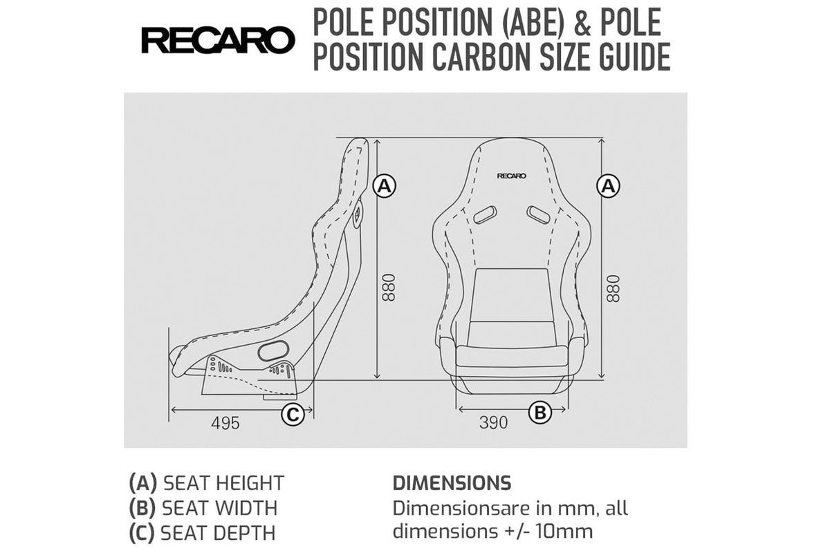 Recaro Classic Pole Position Racing Seat (ABE) - Black Leather w/Pepita ...