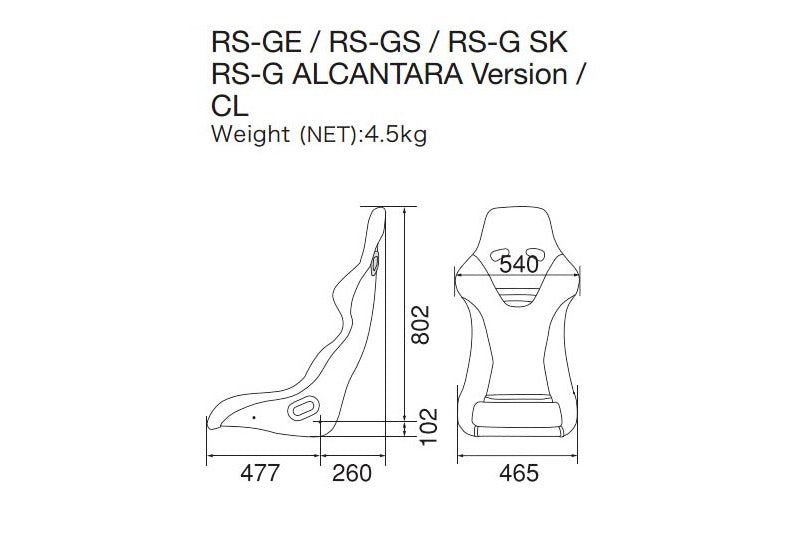 Recaro RS-G GK Racing Seat (FIA Approved) - Black Mesh
